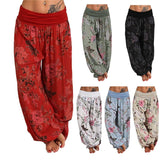 Rarove Back to School 2022 Women Ladies Fashion Casual Indian Style Pants Floral Baggy Loose Comfy Long High Waist Harem Pants New Trousers