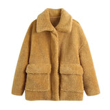 Rarove Winter Thicken Warm Jacket Coat Women Casual Fashion Lamb Faux Fur Overcoat Fluffy Cozy Loose Outerwear Female