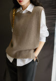 Rarove Thanksgiving Vintage O-Neck Solid Strip Vest Fashion Women Vest Thin Sleeveless Sweater New 2022 Autumn Knitted Sweater Vest Female 17791