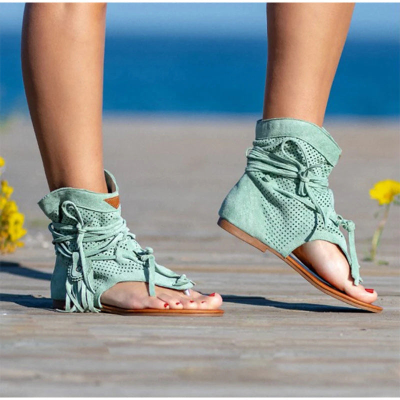 Rarove Women Retro Clip Toe Sandals Ladies Gladiator Vintage Boots Cas