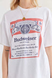 Rarove Budweiser Oversized T-Shirts Girl High Quality Soft Cotton Fabric Summer Women White Tees Plus Size Easy Fit