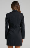 Rarove Streetwear Lace Up Wrapped Blazer Long Sleeve Blazer Coat Women Autumn Female Turndown Collar Black Blazer New