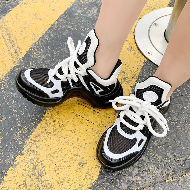 Rarove Back to school Summer Shoes Women Brand Design Bling Sequined Women's Casual Shoes Fashion Female Chunky Sneakers Stylish Sport Shoes