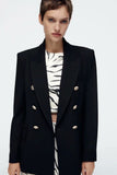 Rarove Women Autumn New Fashion Double Breasted Slim Blazer Coat Vintage Long Sleeve Pockets Female Outerwear Chic