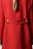 Rarove Red Coat Women Buttoned Long Coats Woman Winter Korean Fashion Long Sleeve Overcoat Female Collared Coat Ladies