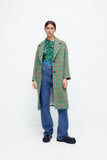 Rarove New Street Style Plaid Trench Mid-Length Elegant Single Breasted Long Sleeve Coat For Autumn And Winter Windbreaker