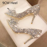 Rarove 2023 Newest  Cinderella Shoes Rhinestone High Heels Women Pumps Pointed toe Woman Crystal Party Wedding Shoes 5cm/7cm/9cm-1