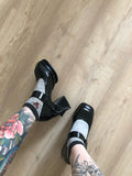 43 Black Punk Chunky Platform Mary Jane Heels Shoes Women 2022 Block Heel Goth Pumps Egirl Y2K Lolita Shoes Women