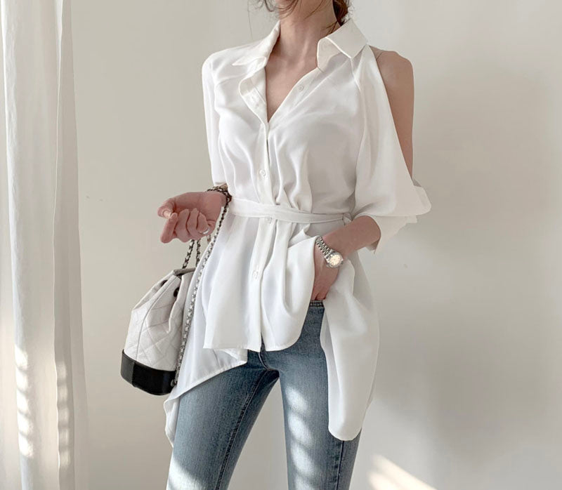 RAROVE Women Blouse Tops New Lady Hollow Out Fashion Shirts Off Shoulder Spring Summer Clothes Vogue