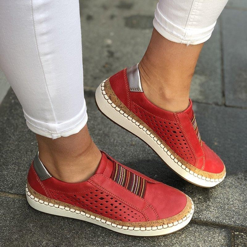 Rarove Woman Sneakers Ladies Casual Soft Slip-On Round Toe Shoes Casual Breathable Comfortable Lady Loafers Women Flats Sneakers