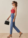Rarove Sexy Sweet Polka Dot Camis Top Summer Casual Lace Up Off Shoulder Backless Slim Wide Strap Short Cropped Women Tank Tops