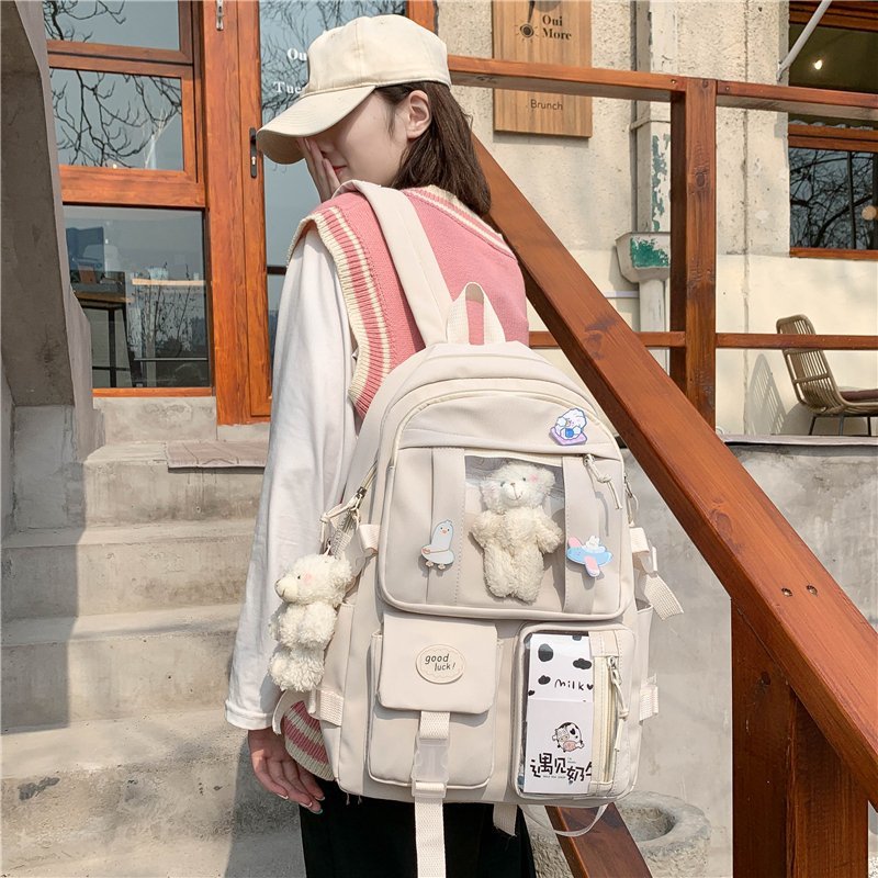 Rarove Back to school supplies Japanese High School Girls Backpack School Bags For Girls Multi Pockets New Kawaii Backpack Women Harajuku Cute Mochila