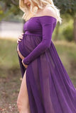 Rarove Maternity Dress Photography Props Chiffon Pregnancy Dress For Photo Shoot Maxi Gown Dresses Maternity Clothes For Pregnant Women