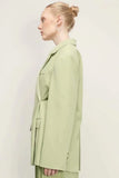 Rarove Women's Autumn Fashion Grass Green Blazer Ladies Chic Buttoned Top Retro Long Sleeve Lapel Casual Jacket