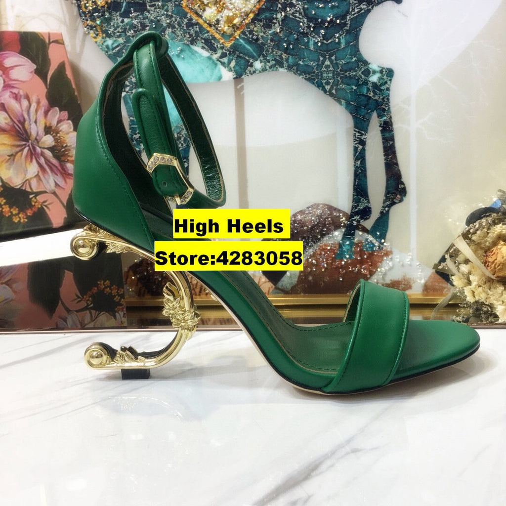 Summer sexy lady Casual Designer fashion women's sandals nude leather starppy peep toe high heels shoes Prom Evening Shoes