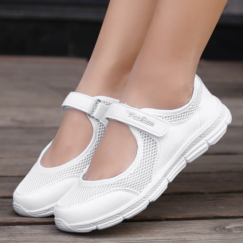 Rarove Women Sneakers Fashion Breathable Mesh Casual Shoes Zapatos De Mujer Plataforma Flat Shoes Women Work Shoes Comfortable For Work
