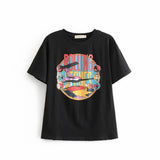 Rarove Vintage Beige Rolling Stones Summer Tshirt Rock Cartoon O Neck Cotton T-Shirt Girls Streetwear Designer Style New Arrivals 2022