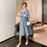 Rarove Thanksgiving 2022 Spring Korean Fashion Plaid Cotton Maternity Dress Chic Ins Sweet Clothes For Pregnant Women Loose Pregnancy Dress
