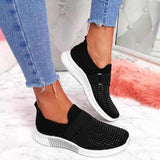 Rarove Back to school supplies Women Shoes Sneakers Shiny Sock Shoes Woman Comfortable Casual Loafers Shoes Slip On Female Vulcanize Shoes 2022