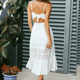 Rarove 2023 Fashion Boho Long Maxi Dress Women Summer Ladies Sleeveless White Beach Dress Evening Party Casual Dresses Vestidos