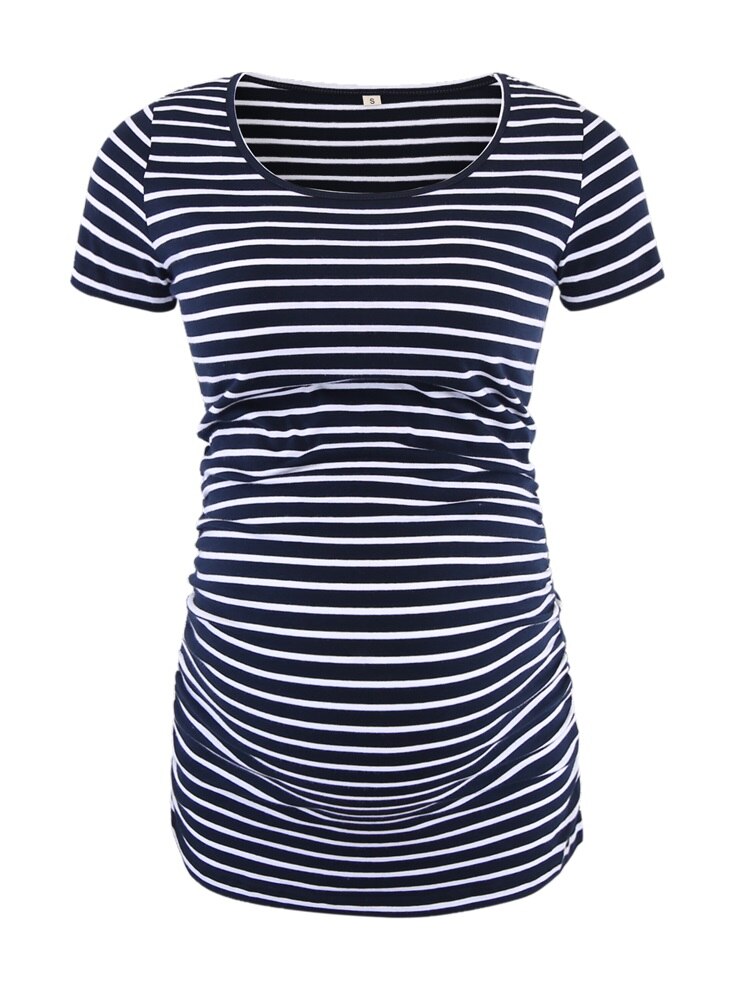 Maternity Pregnancy Clothes Striped Tops Breastfeeding T-shirt Striped Tops Mama Pregnancy Clothes O-neck Summer 2018 Top