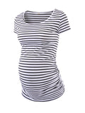 Maternity Pregnancy Clothes Striped Tops Breastfeeding T-shirt Striped Tops Mama Pregnancy Clothes O-neck Summer 2018 Top
