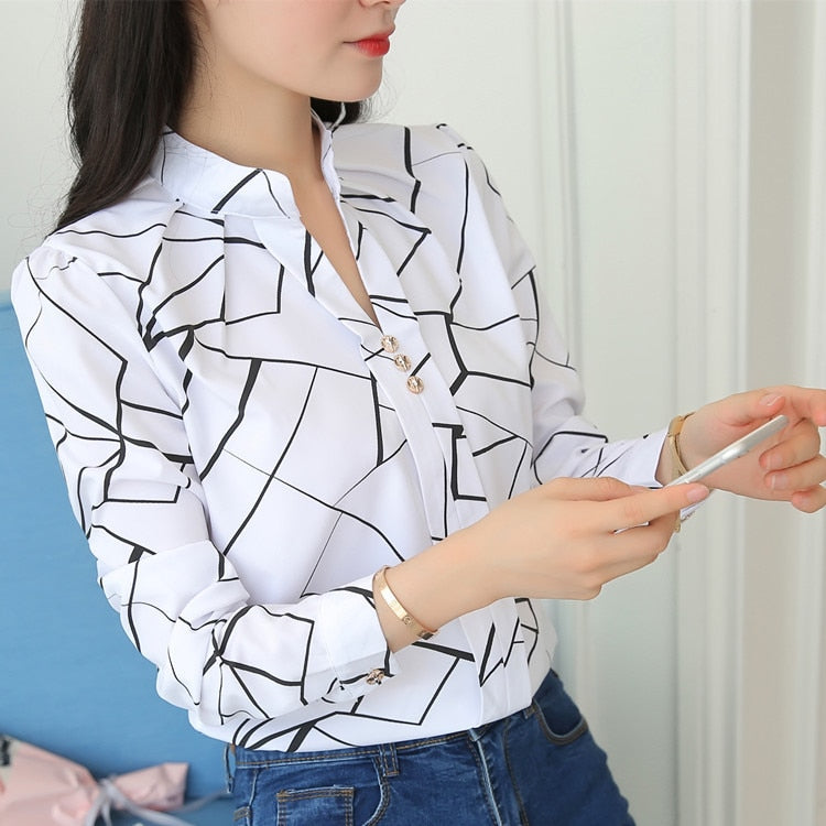 Women Tops And Blouses Office Lady Blouse Slim Shirts Women Blouses Plus Size Tops Casual Shirt Female Blusas