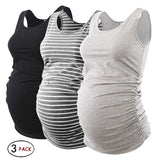 Maternity Clothes Cotton Tank Top Flattering Side Ruching Pregnancy Tops Tees For Pregnant Women Maternity Wear tshirt