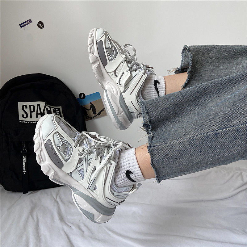 Rarove Back to school Female Male Dad Shoes Adult Platform Trainers Stylish Casual Chunky Sneakers For Women Men White Sport Thick Sole Footwear