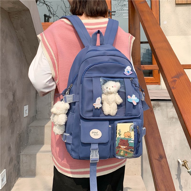 Rarove Back to school supplies Cute Women Large Capacity Backpack Waterproof Nylon Female Schoolbag College Lady Laptop Backpacks Kawaii Girl Travel Book Bags