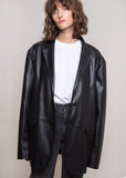Rarove Long PU Faux Leather Blazers Women Leather Jacket Coat Brand New Women's Jackets Outerwear Ladies Coats Female Leather Suit