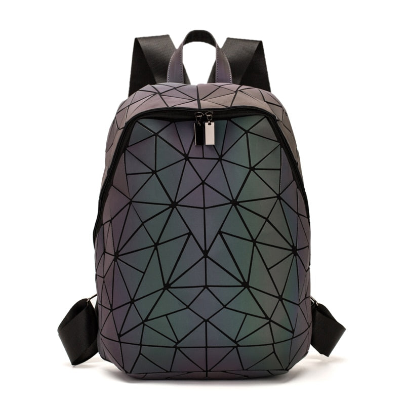 Rarove Back to school supplies Luxury Backpack Women Bags Designer Geometric Luminous Backpacks For Women School Bags For Girls Rucksack Shoulder Backpack