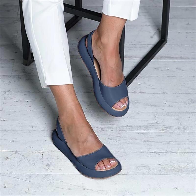 Rarove Women Sandals 2023 Summer Women Flat Fish Mouth Sandals Thick Bottom SOft Sole Casual Shoes Ladies Platform Sandals Plus Size 43