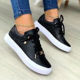 Rarove Women Sneakers Lace-Up Round Head Student Sports Shoes Fashion Spring Autumn Female Walking Flats Ladies Vulcanize Shoes