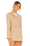 Rarove 2023 Autumn Plain Solid Color Khaki Oversize Blazer Boyfriend Vintage Free Style Women Loose Mid Long Suit CHIC Fashion Coat