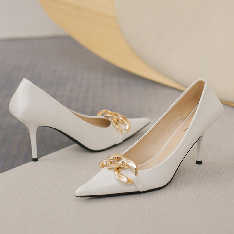 Rarove 2022 Brand Women White Green Heels Pumps Scarpins Luxury Office Ladies Designer Prom Stiletto 8Cm High Heels Dress Party Shoes