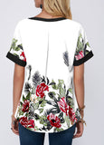 Vintage Women 3D Floral Printed Blouse Summer 2020 Casual V-Neck Patchwork Tops Shirt Ladies Elegant Loose Blouse 5XL Plus Size