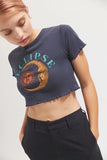Rarove Cropped T-Shirts Girl High Quality Soft Cotton Fabric Summer Women Navy Blue Top Elastic Tees Easy Fit