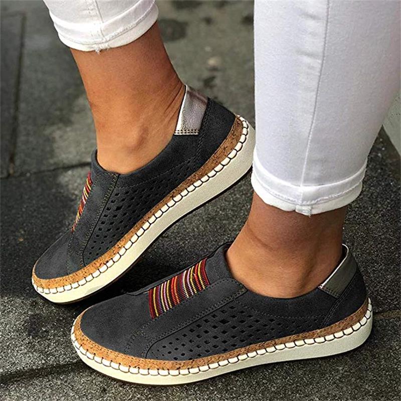 Rarove Woman Sneakers Ladies Casual Soft Slip-On Round Toe Shoes Casual Breathable Comfortable Lady Loafers Women Flats Sneakers