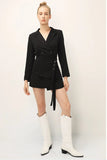 Rarove 2023 Women Bandage Sashes Blazer Lapel Long Sleeve Slim Fit Jacket Fashion Tide Spring Autumn Blazer