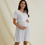 Rarove New Arrival Maternity Dress Spring Summer Trendy Pregnancy Dress Solid Short-Sleeve Nursing Dress For Pregnant Women