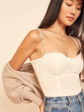 Rarove Summer Women's Tank Top Ultra Short High Waist Low Waist Backless Slim Slimming Solid Color Chest Large Camisole Top