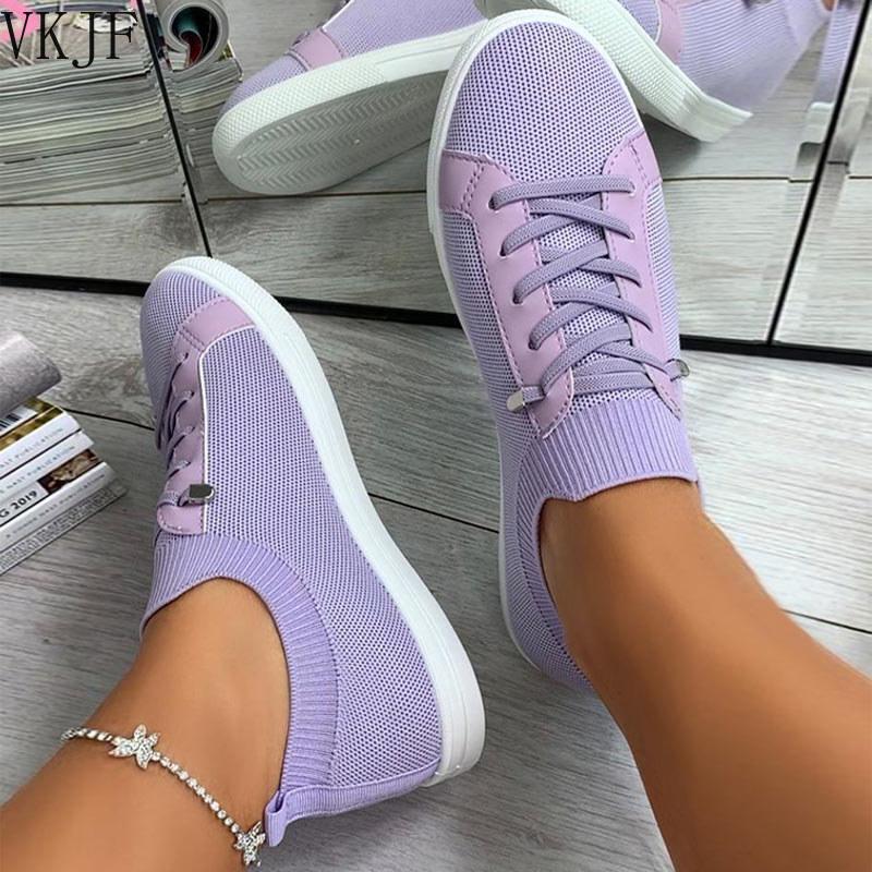 Rarove  Summer Women Sneakers Ladies Casual Vulcanized Shoes Mesh Breathable Light Comfort Solid Color Soft Flat Female Footwear New