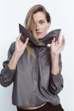 Rarove Spring Autumn New Elegant Solid Jacket Bow Tie Women Long Sleeve Jacket PU Fashion Lady Office Coat Tops