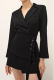 Rarove 2023 Women Bandage Sashes Blazer Lapel Long Sleeve Slim Fit Jacket Fashion Tide Spring Autumn Blazer