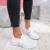 Rarove Back to school supplies Women Shoes Sneakers Shiny Sock Shoes Woman Comfortable Casual Loafers Shoes Slip On Female Vulcanize Shoes 2022