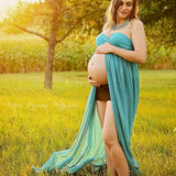 Rarove 2022 Shoulderless Chiffon Maternity Dress Sexy V Neck Photography Props Clothes For Maxi Gown Dress For Photography Photo Shoot
