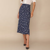 Rarove Skirts Womens High Waist Vintage Floral Print Summer Skirt Back Zipper Elegant Chiffon Midi Long Skirt Women Clothing