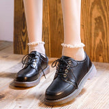 Rarove Hot Women Oxfords Women's Shoes Ladies PU Leather Solid Shoes Female Round Toe Sewing Comfortable Footwear Lolita Shoes 2022