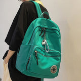 Rarove Back to school supplies Girl Solid Color Fashion School Bag College Student Women Backpack Trendy Travel Lady Laptop Cute Backpack Green New Female Bag